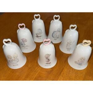 Vintage Lot Monthly Bells Porcelain Precious Moments Enesco READ for Details